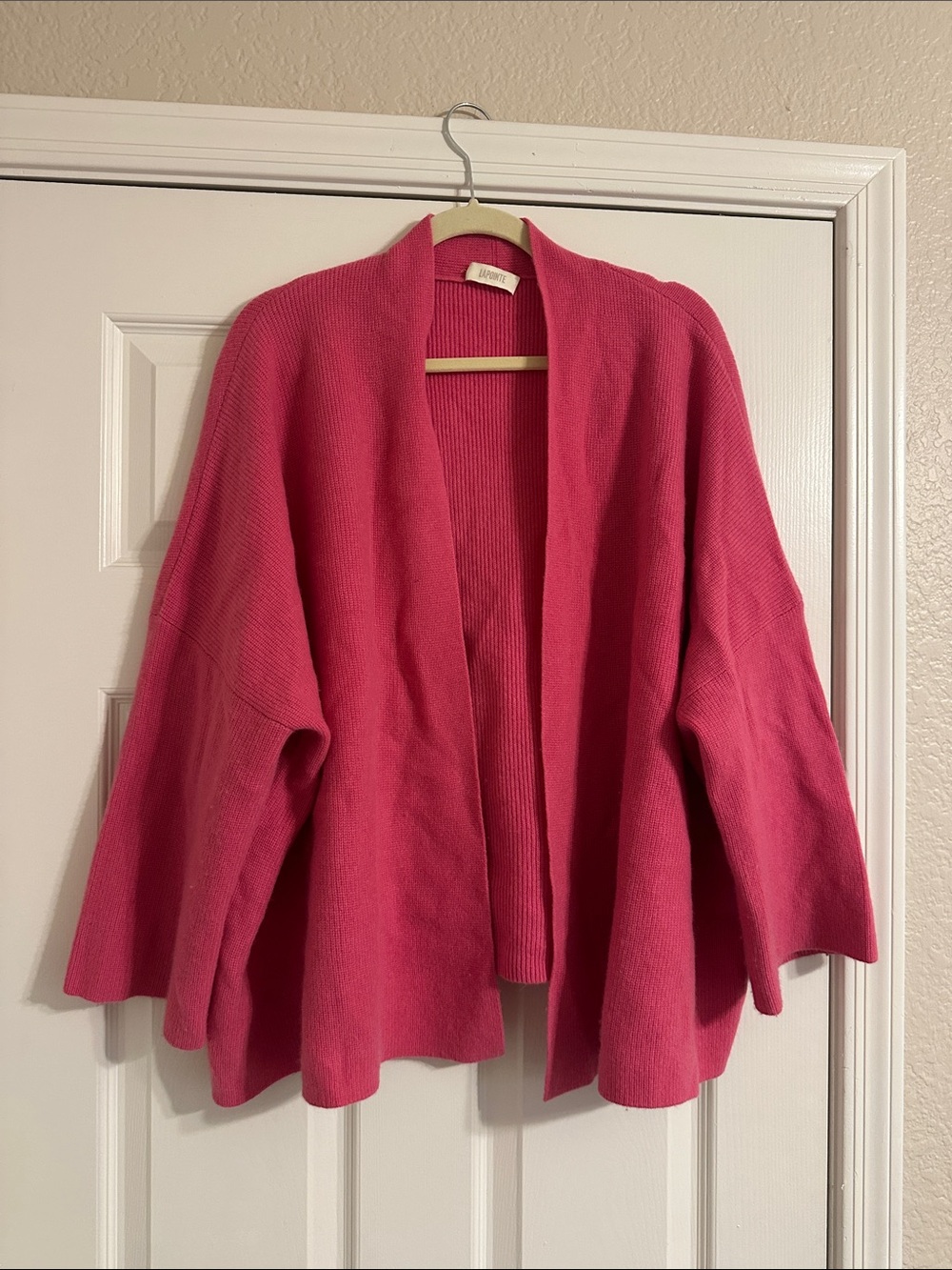 Lapointe Women's Open-Front Pink cashmere Cardigan Sweater